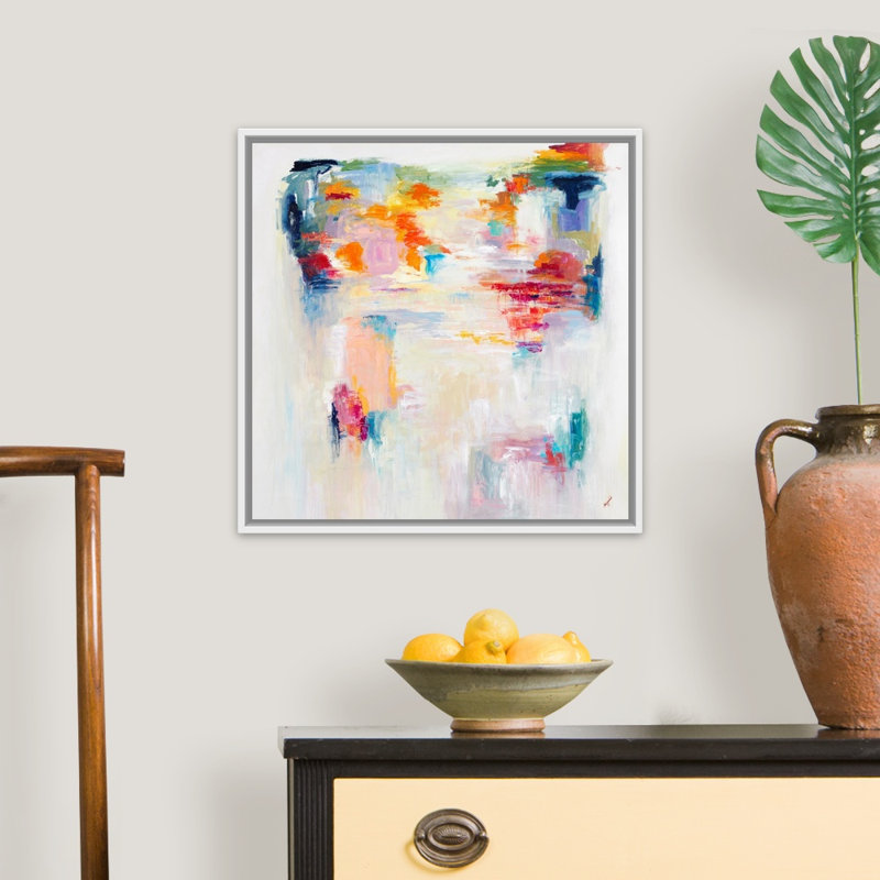 "Water Garden" par Megumi Akiko, reproduction d’art sur toile, H 22 po x l 22 po x P 1,75 po, Cadre flottant blanc