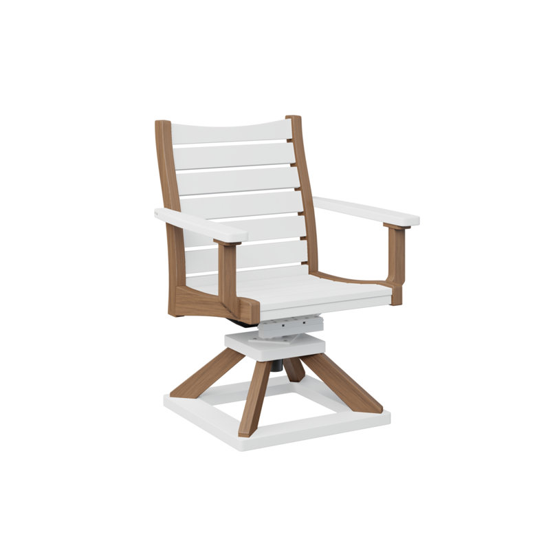 Bristol Outdoor Dining Armchair, White/Antique Mahogany