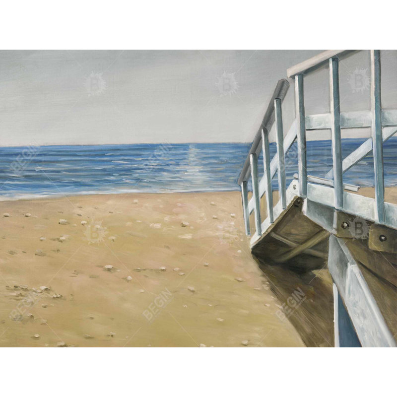 Seaside Landscape - Contemporary Beach Framed Canvas Decor