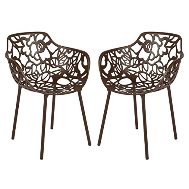 Fauteuil de patio Rabia, Ensemble de 2, Brun