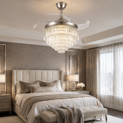 Ventilateur de plafond en cristal de 42 pouces avec éclairage DEL