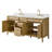 72" Fully Assembled Double Sink Bathroom Vanity with Solid Surface White Granite Top & Backsplash