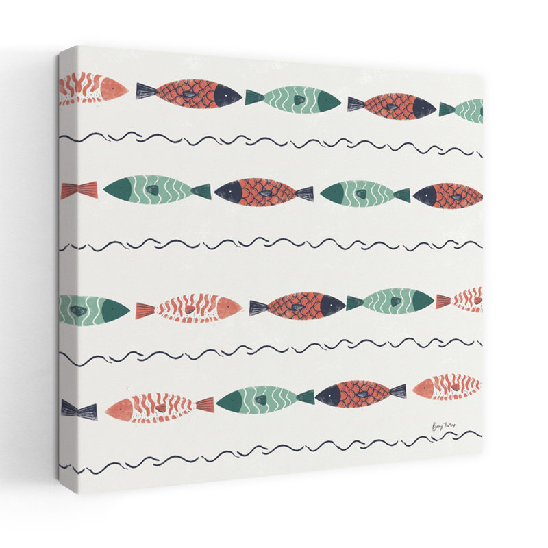 Motif de récif côtier, art contemporain Iiia, H 18 po x l 18 po