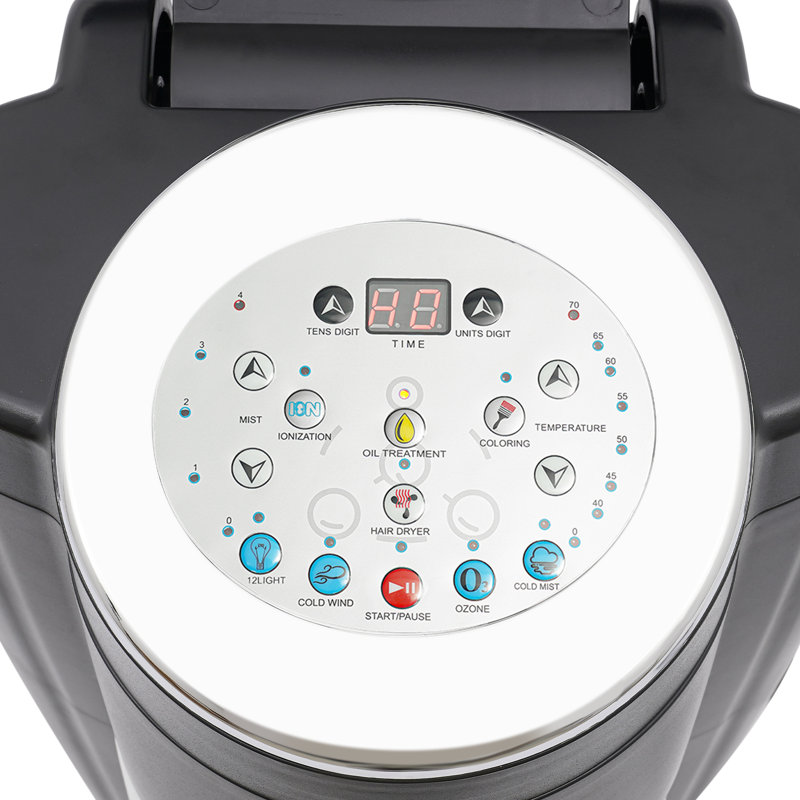 700W Multifunctional Professional Hair Care Steam Oven (12 light colours), Black