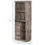 Freestanding Rustic Kitchen Buffet With Hutch, Pantry Storage Cabinet With Sliding Barn Door, Adjustable Shelf