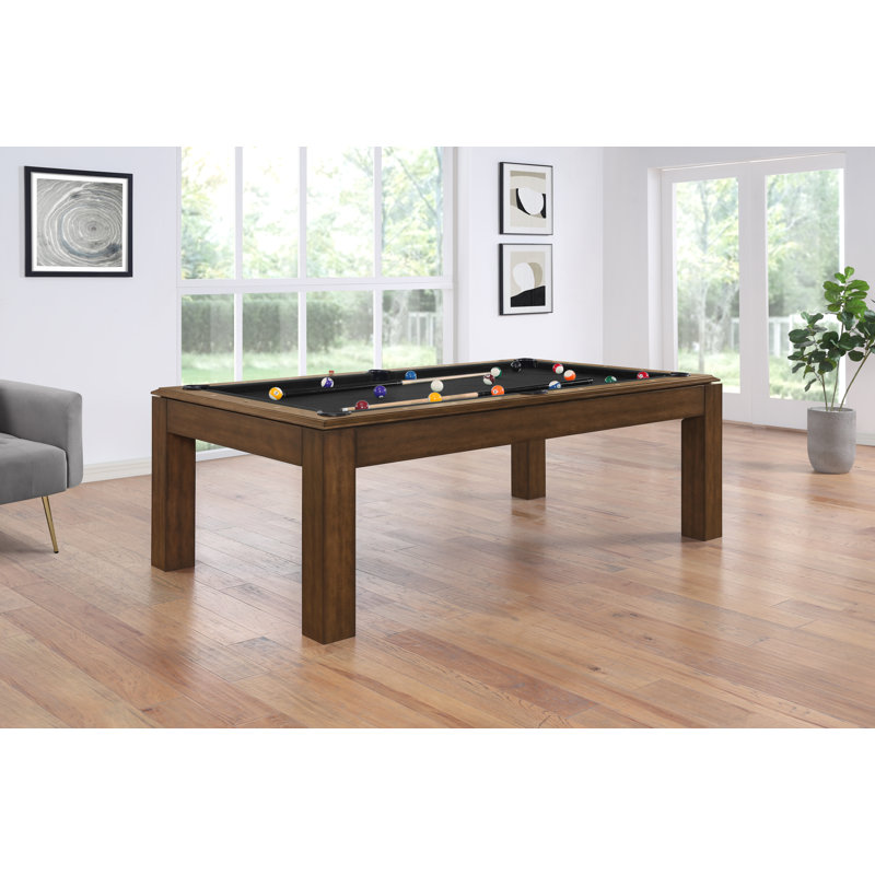 7' Centerville Pool Table with Dining Top-Includes Professional Install ($1,000+ Value), Brown Wood, Black