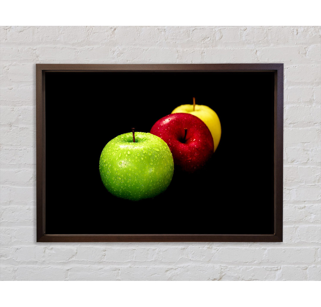 Trio Of Apples - Einzelner Bilderrahmen Kunstdrucke auf Leinwand