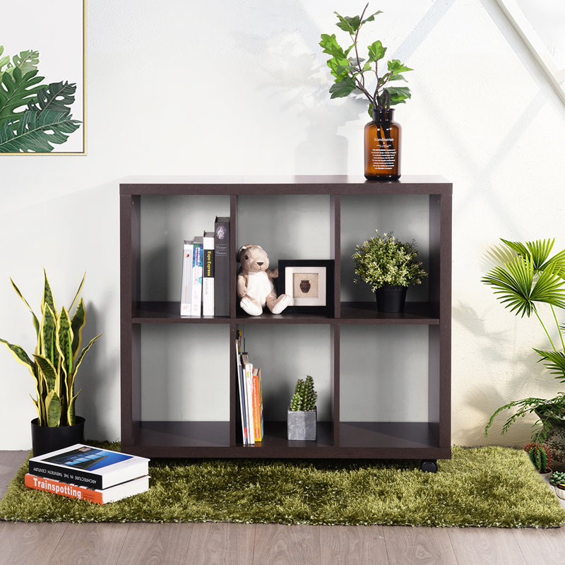 Accetturri 82cm H x 89cm W Standard Bookcase, Dark Brown
