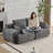 Modern Memory Foam Compressed Sofa,2 Seater Large Sectional Couches For Living Room,Pet-Friendly Cloud Modular Sectional Sofa,Corduroy Fabric,Extra Deep Loveseat,No Assembly Required, Grey-404720066