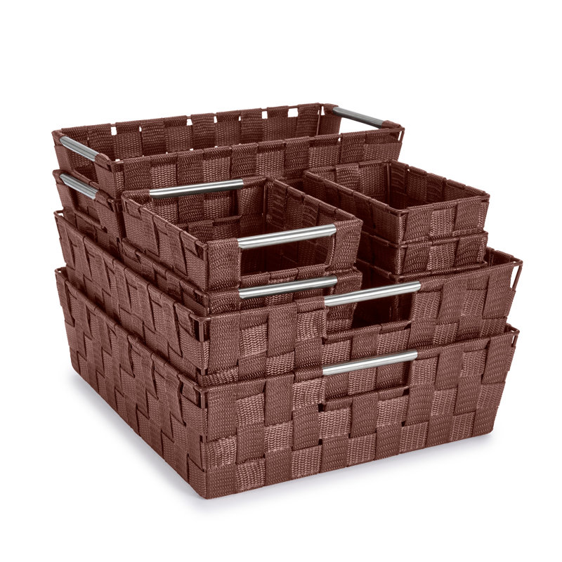 Ensemble de 9 grands paniers de rangement Sorbus pour l'organisation, organisateurs de rangement tissés à la main en filet, chocolat