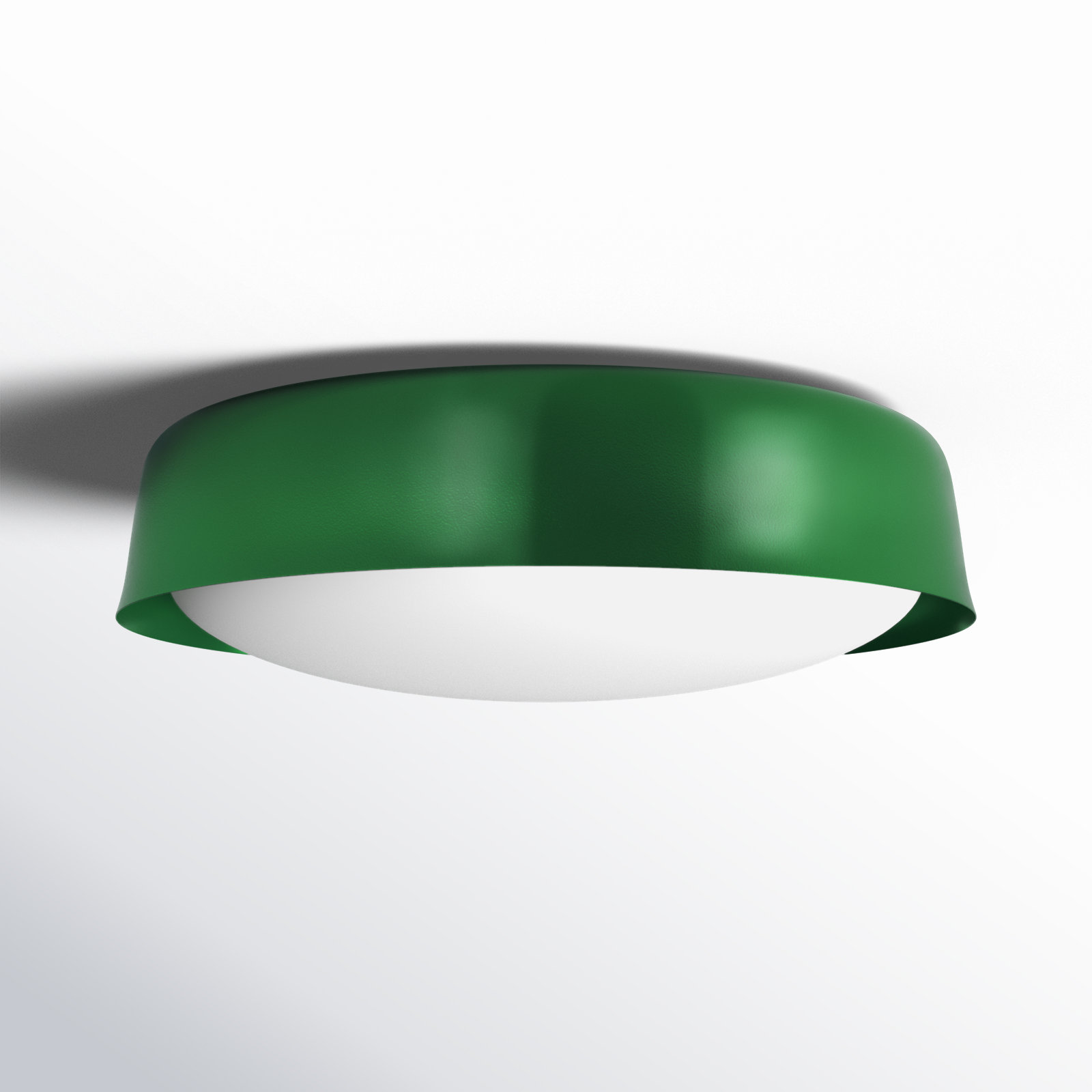 2 Light Glass Flush Mount, Green