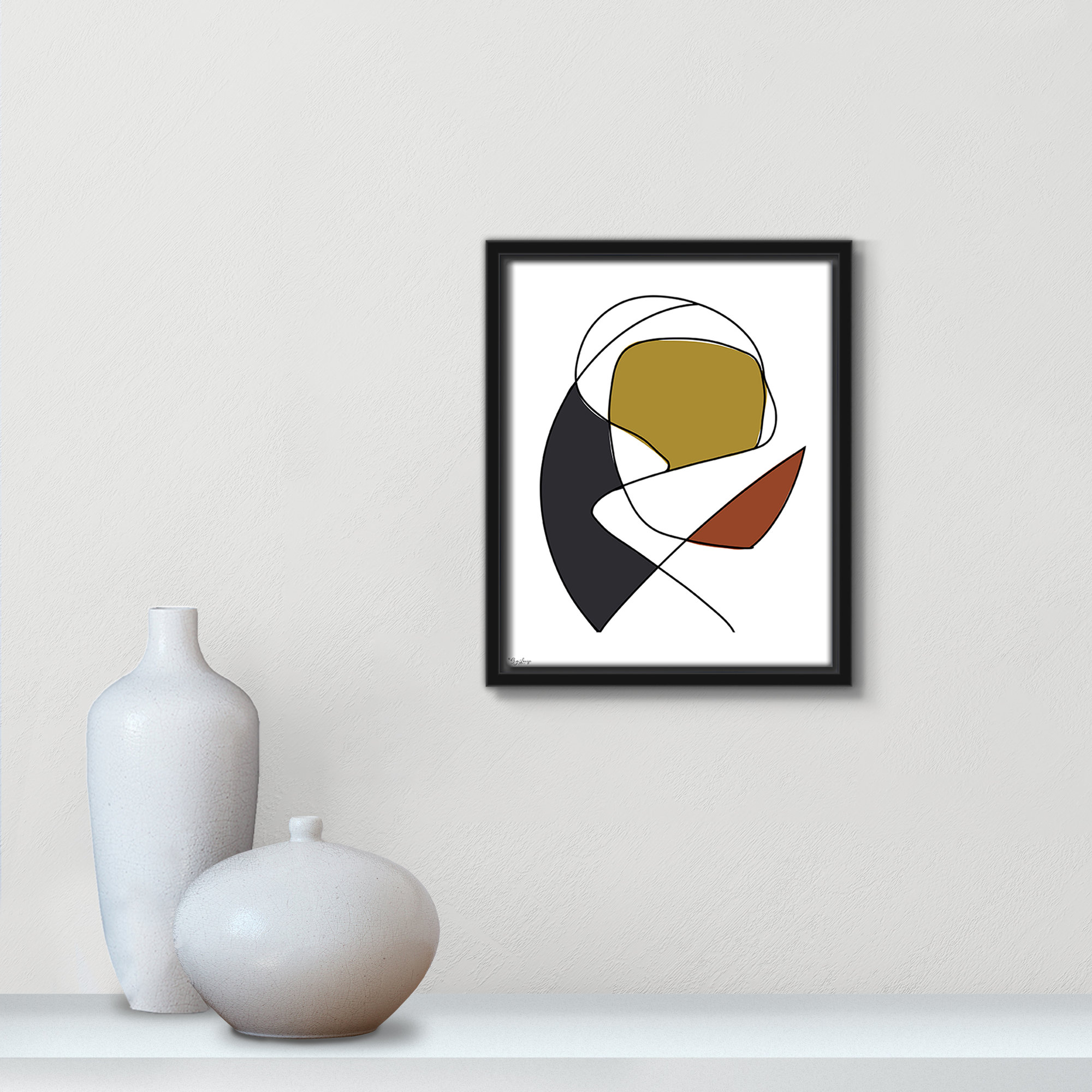 Abstract Tribeca 3, Black, 11.5" H x 9.5" W x 2" D