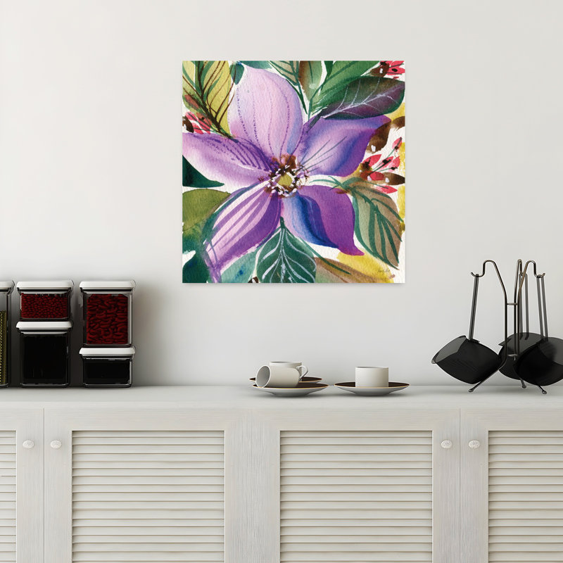 Art floral contemporain abstrait floral, H 18 po x l 18 po