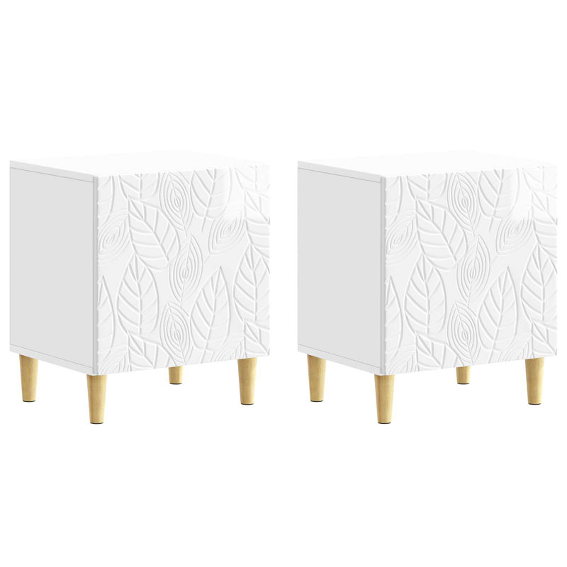 43cm W Composite Bedside Table, High Gloss White