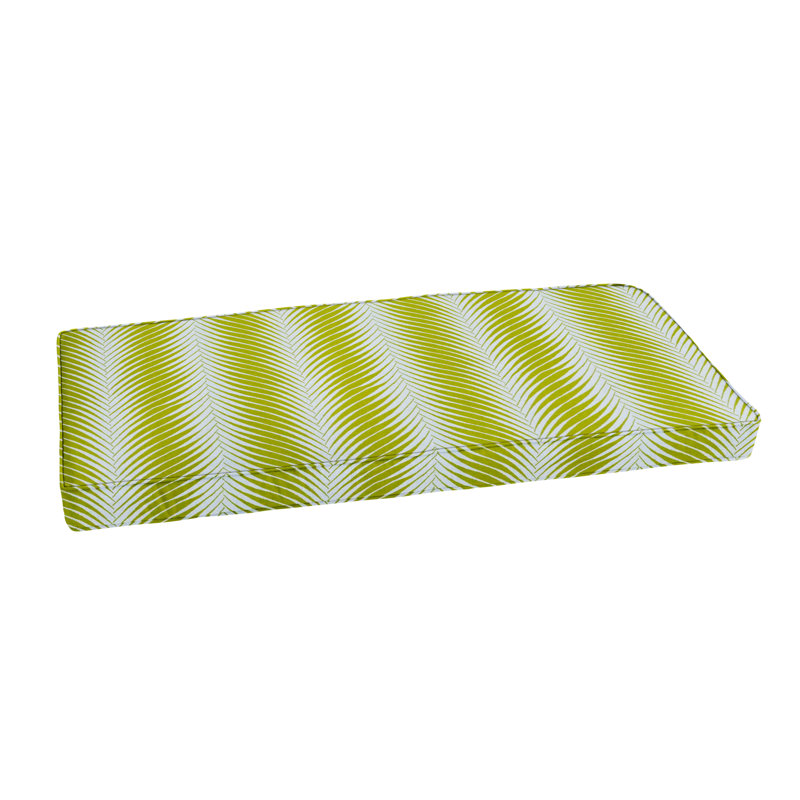Kaycee Outdoor Bench Seat Cushion, 2", Green, 18'' W x 47.5'' D