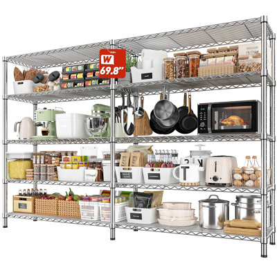Marlia Steel Height -Adjustable Storage Rack Heavy Duty Shelving Unit 2 Installation Type