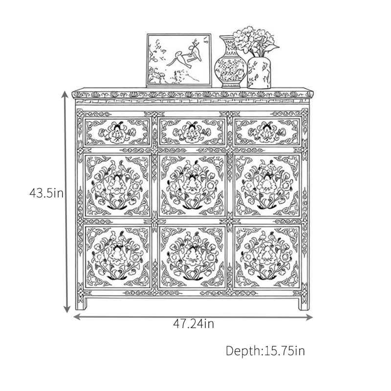 Buffet classique peint