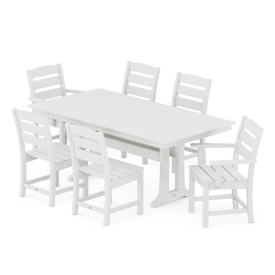 Lakeside 7-Piece Farmhouse Dining Set with Trestle Legs (Set of 7) POLYWOOD®