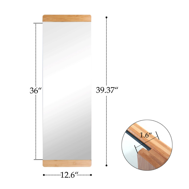 Solid Wood Flat Mirror, Natural
