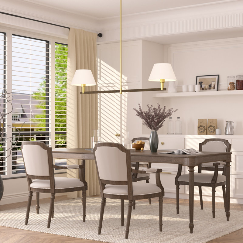 Nwamah 2 - Light Gold Dimmable Lamp Shade Chandelier, White