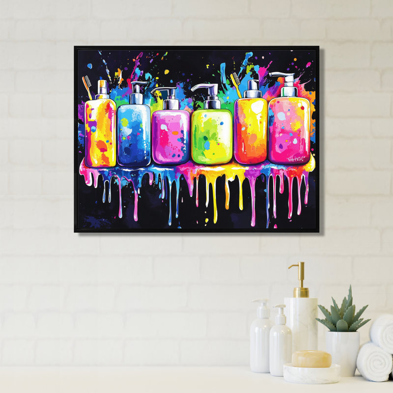 «Pop Art», impression sur toile, H 30 po x l 40 po, Cadre flottant sans passe-partout, Noir