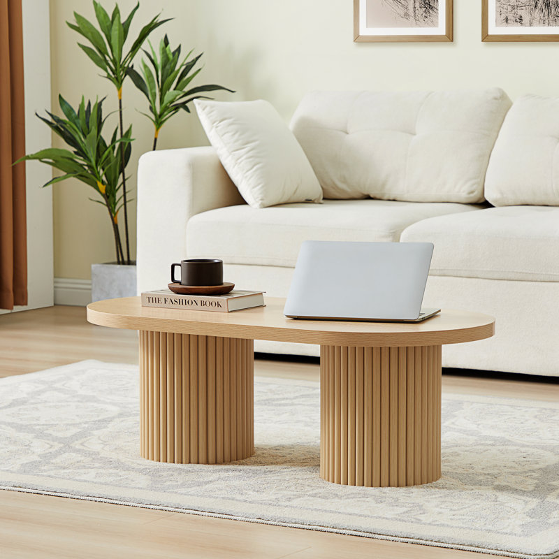 Table basse ovale simple 39,38 po, Naturel