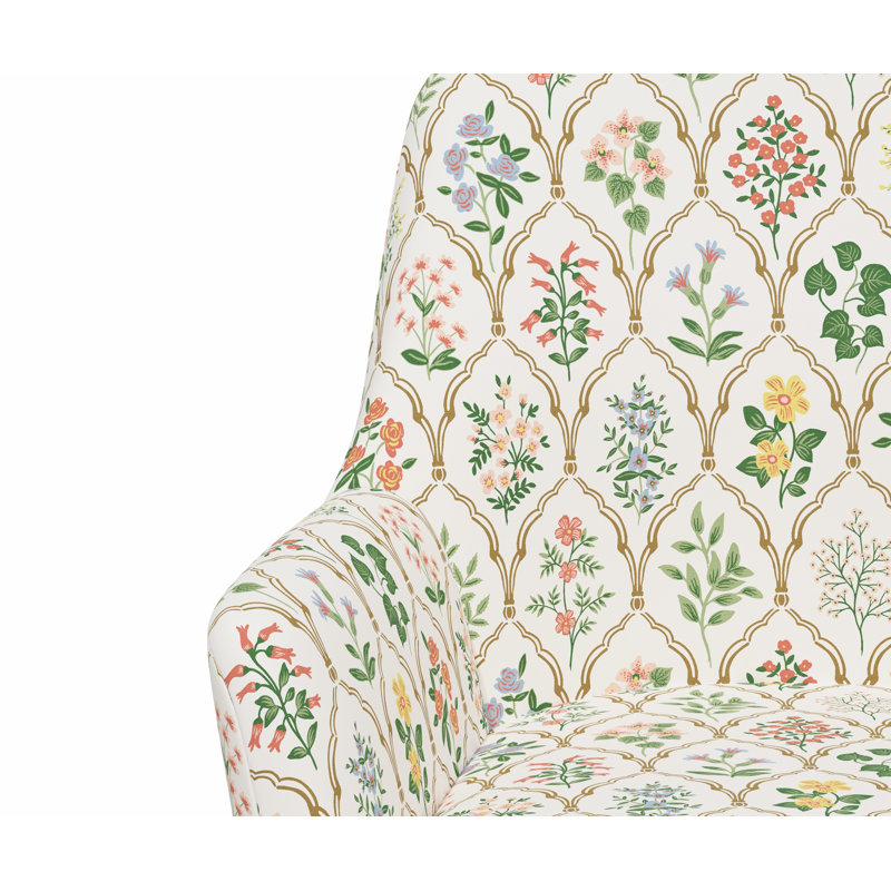 Chaise de bureau avec base Yvette, Rpc Hawthorne multi lin, Or brossé