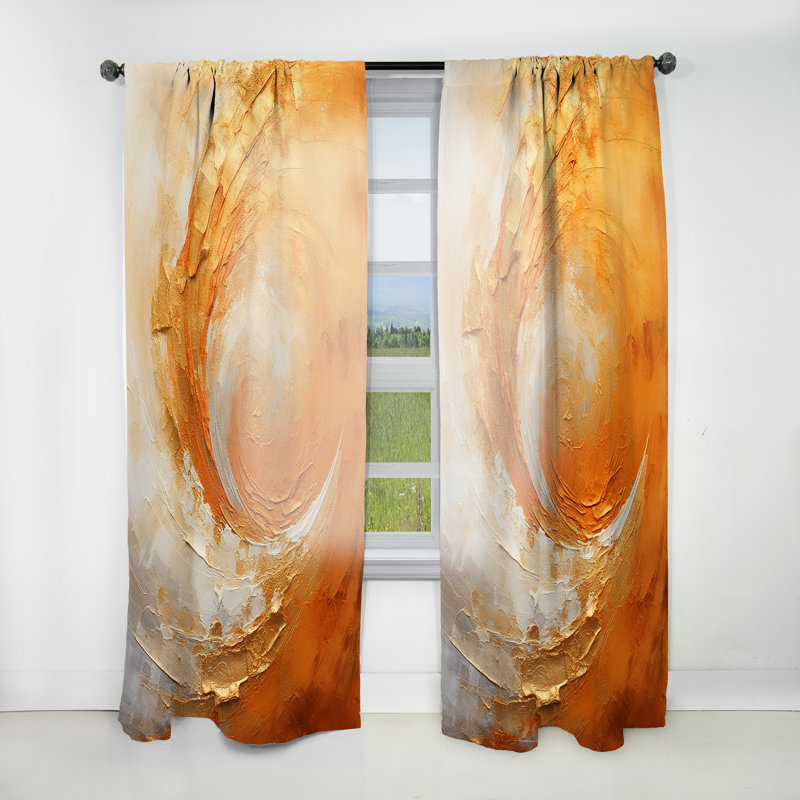 Rideau obscurcissant et obscurcissant doré orange et orange, L 52 po x L 84 po