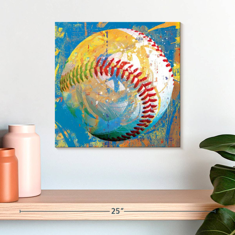 Peinture de baseball Sireci, H 16 po x l 16 po