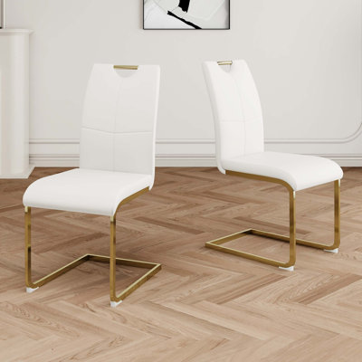 Chaises de salle à manger rembourrées avec pieds galvanisés