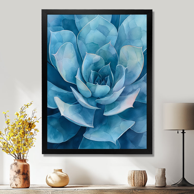 Luxora - art mural floral, H 20 po x l 12 po, Picture Framed, Noir, noir, noir, noir