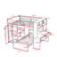 Lit superposé double en bois avec tablettes, bureau et garde-robe Hockaday-1610237550