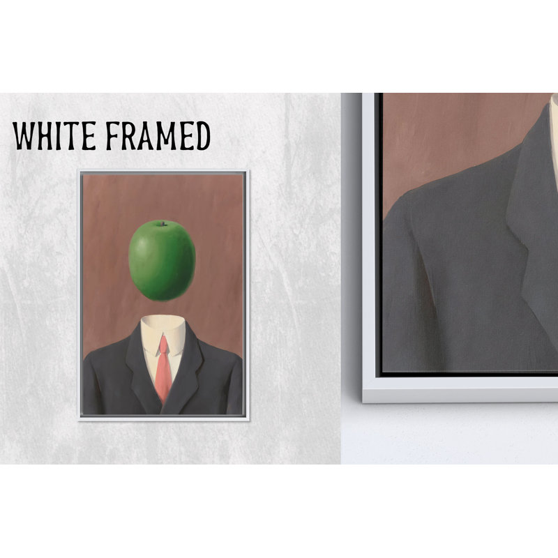 Pomme de pomme, art mural sur toile, 1P, encadré blanc, H: 17,8 po x l: 13,8 po
