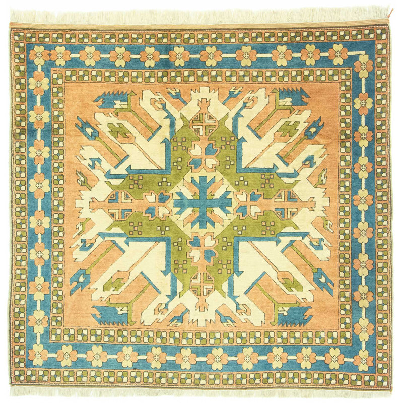 Rectangle 185 cm x 196 cm Oriental Hand Woven Area Rug