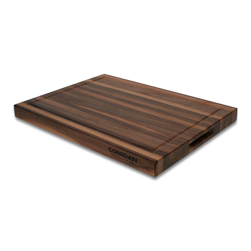 Planche à découper avec planche à découper pré-finie en bois de noyer massif, L 20 po x l 15 po x H 1,5 po