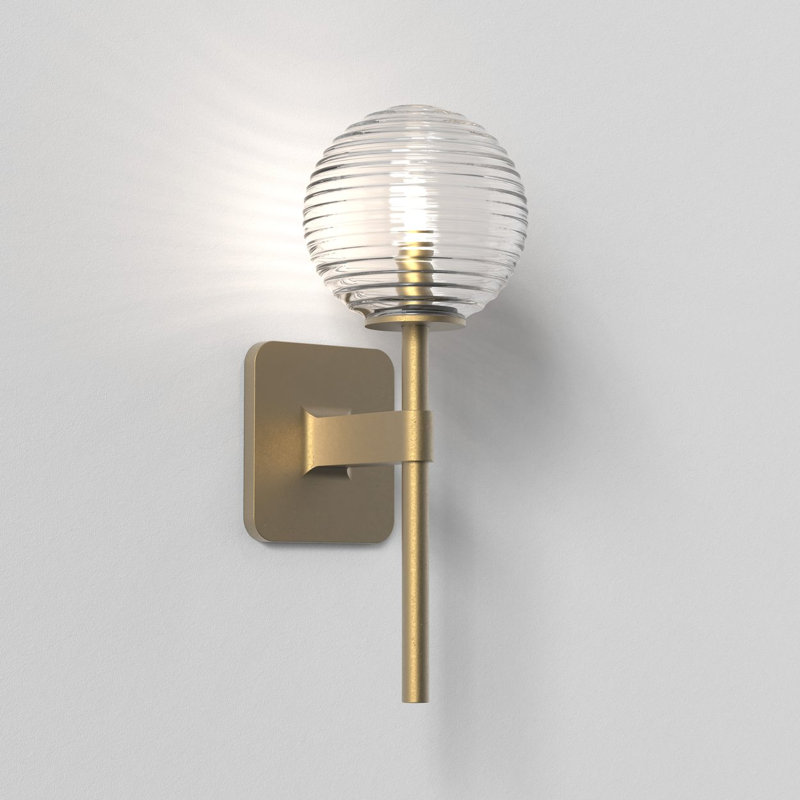 Tacoma 1 - Light Wallchiere, Antique Brass, Clear