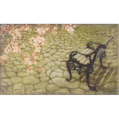 «Park Bench» par Claudette, peinture sur toile tendue