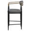 Chaise de comptoir rembourrée en tissu foncé Renfroe (sans la table)-419604301-419604272