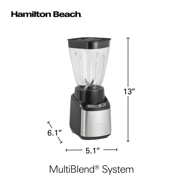 Hamilton Beach Stay or Go Travel-Sized 32 oz. 2-Speed Black