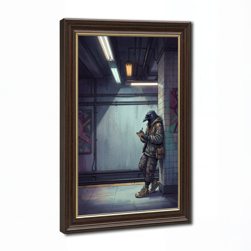 «Anthropomorphic Crow», art mural sur toile Station de métro, H 18 po x l 12 po