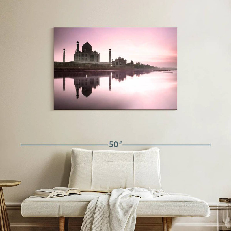 Kavia Taj Mahal From Yamuna River, 26" H x 39" W