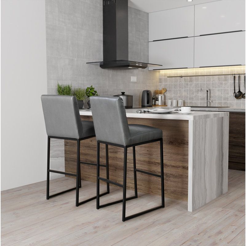 Seville Stool, Bar Stool (30” Seat Height), Dark Gray