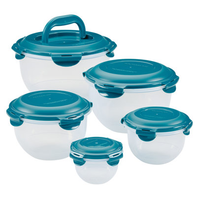 Leak-Proof Nestable Round 5 Container Food Storage Set