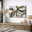 Abstrait, mouvement circulaire noir et or, images de salon moderne, impression sur toile encadrée-126096981-126096976