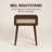 NTC MEL Solid Wood Nightstand with Handwoven Rattan Drawer, Mid Century Modern Bedside Table, Wooden Side Table for Bedroom, Easy Assembly, Dark Walnut-125492175-125492171