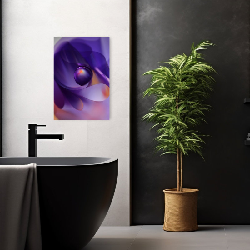 Ethereal Purple Orb Abstract Elegant Ethereal Violet Wall Art Print 1 Piece Wrapped Canvas Wall Art, 60.96cm H x 40.64cm W