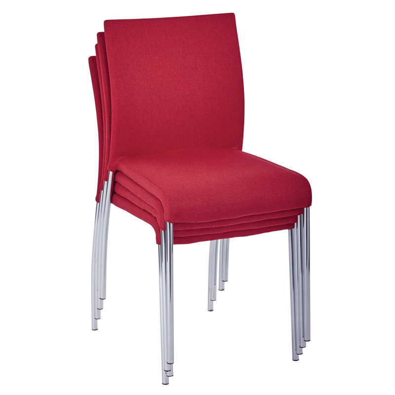 Chaise empilable sans accoudoirs Conway, Pomme-canneberge