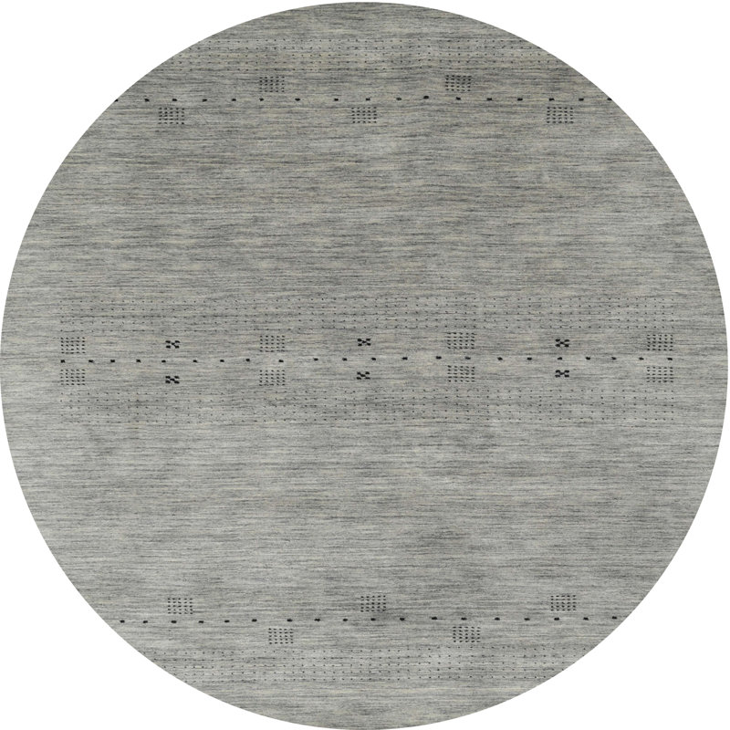 Tapis abstrait gris, Rond 6 pi