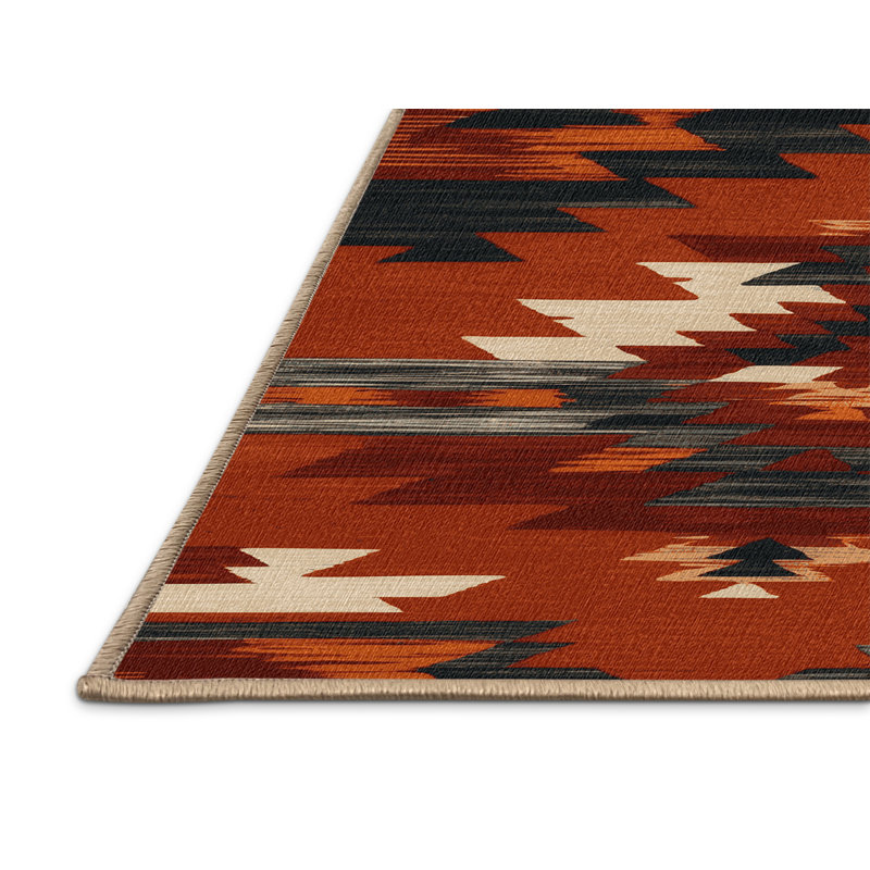 Washable Red Rock Canyon Southwestern Area Rug, Runner 2' x 4'