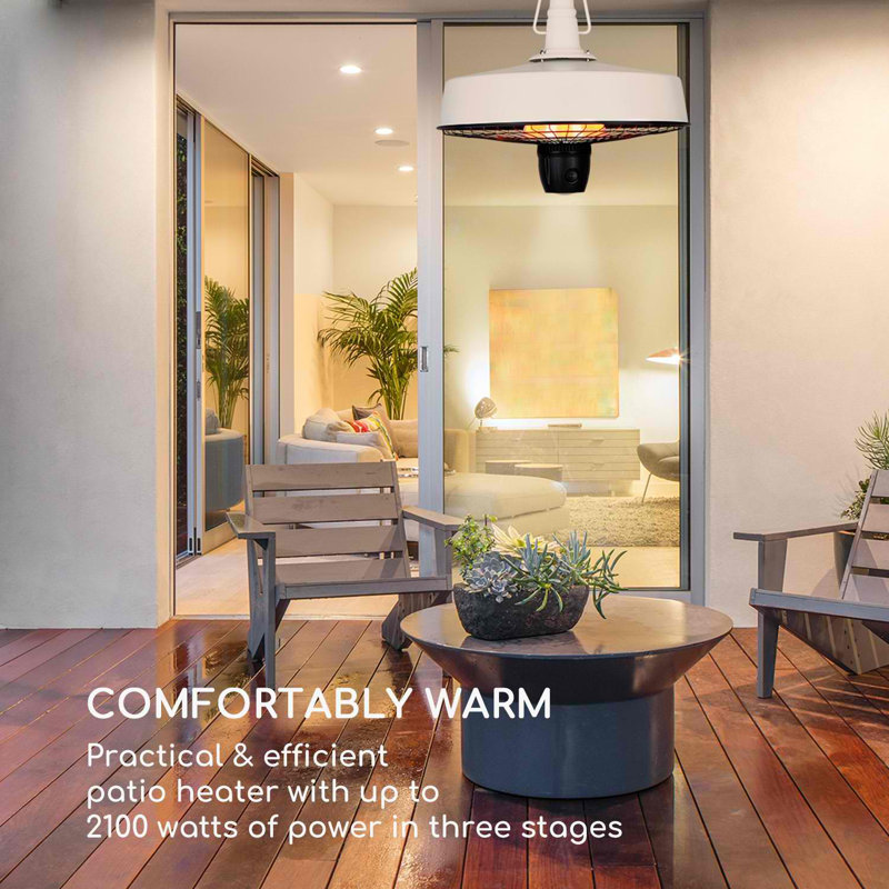 Electric Hanging Patio Heater, White